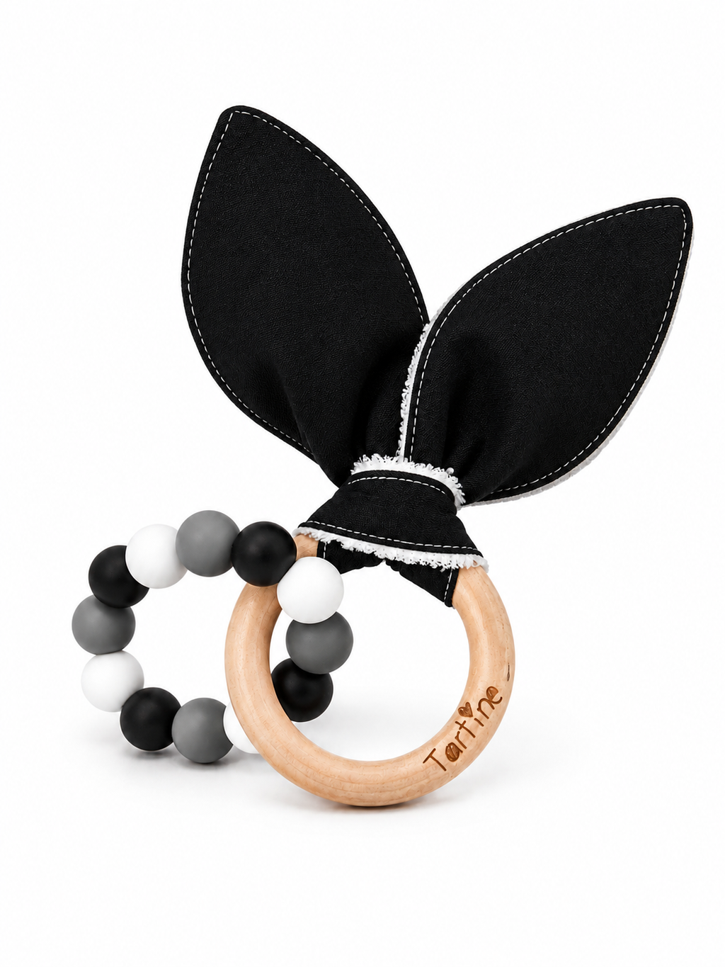 Jouet dentition - Oreille de lapin Uni Boutique Tartine Noir