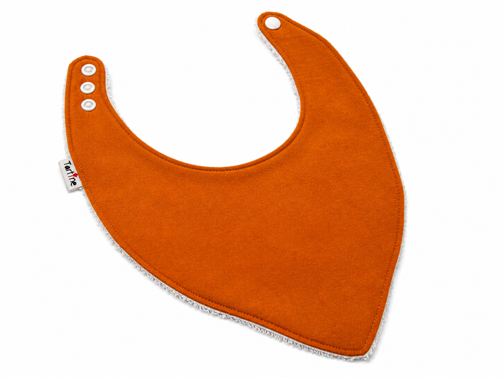 Bavoir Uni en coton et ratine de bambou Boutique Tartine Personnalisé / Orange brulé