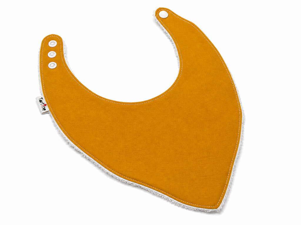 Bavoir Uni en coton et ratine de bambou Boutique Tartine Personnalisé / Orange couche soleil