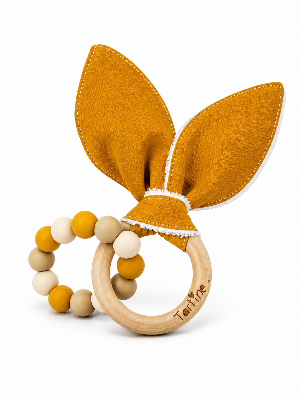 Jouet dentition - Oreille de lapin Uni Boutique Tartine Orange couche soleil