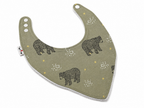 Bavoir animal en coton et ratine de bambou Boutique Tartine Personnalisé / Ours vert