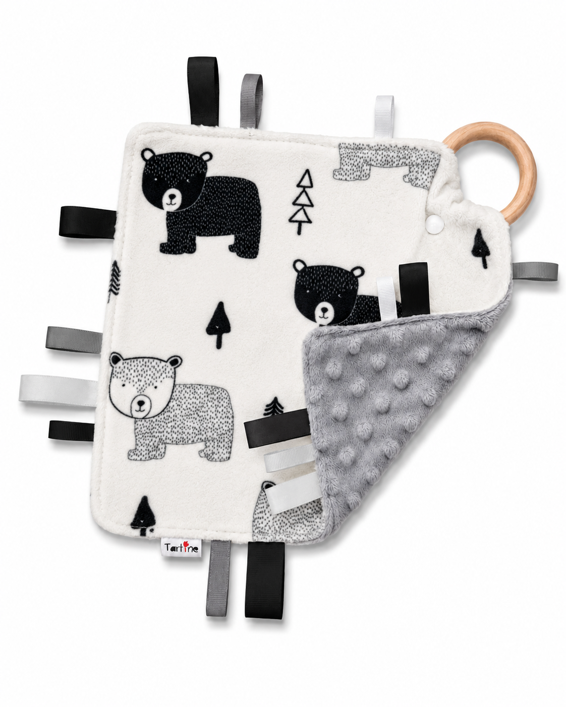 Doudou étiquettes animal en minky Boutique Tartine