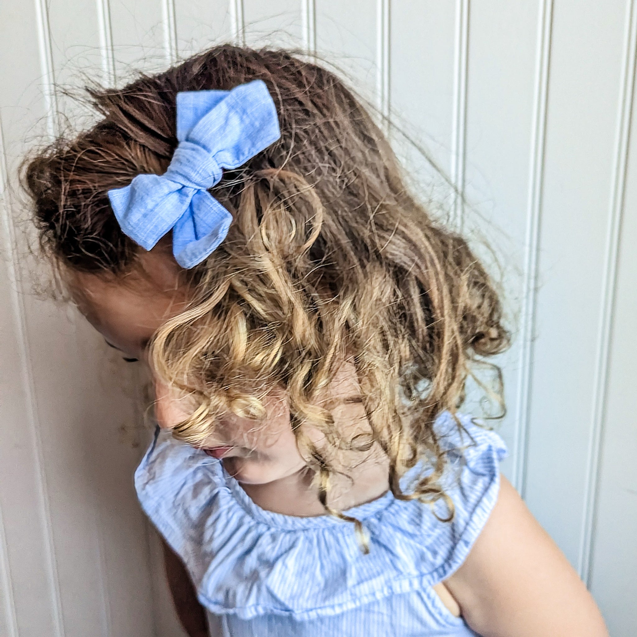 Bandeau Boucle Bleu Pour Bébé Enfant en Nylon