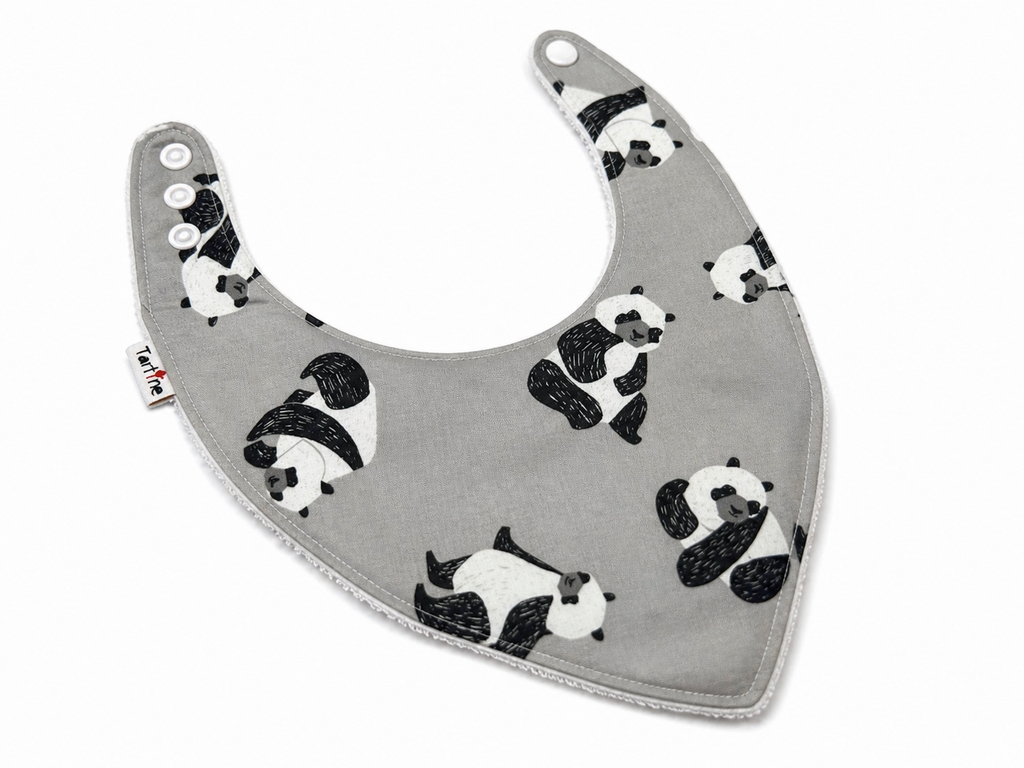 Bavoir animal en coton et ratine de bambou Boutique Tartine Personnalisé / Panda