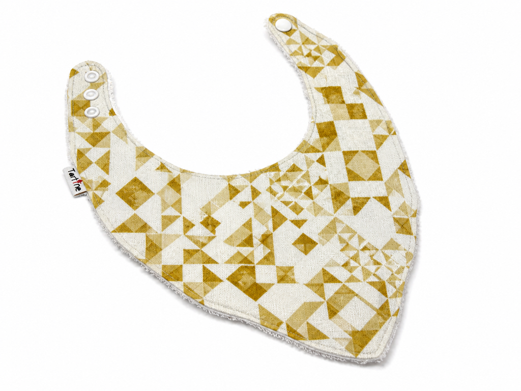 Bavoir Chic en coton et ratine de bambou Boutique Tartine Personnalisé / Patchwork Doré