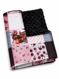 Couverture minky - Patchwork vache floral Boutique Tartine Inc.