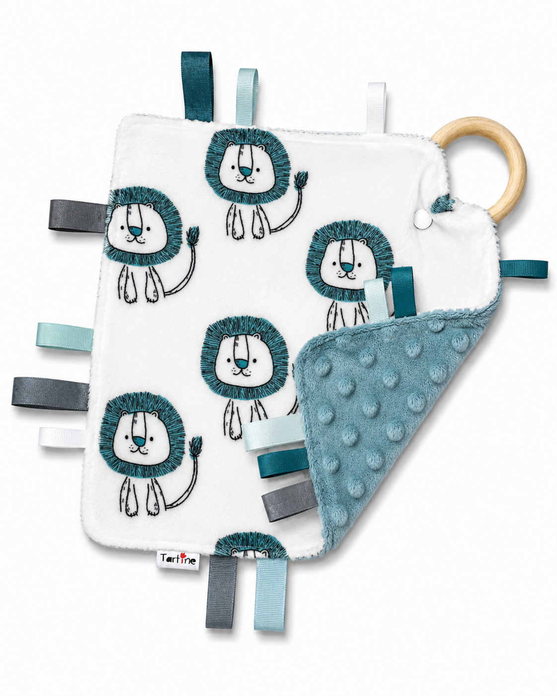 Doudou étiquettes animal en minky Boutique Tartine