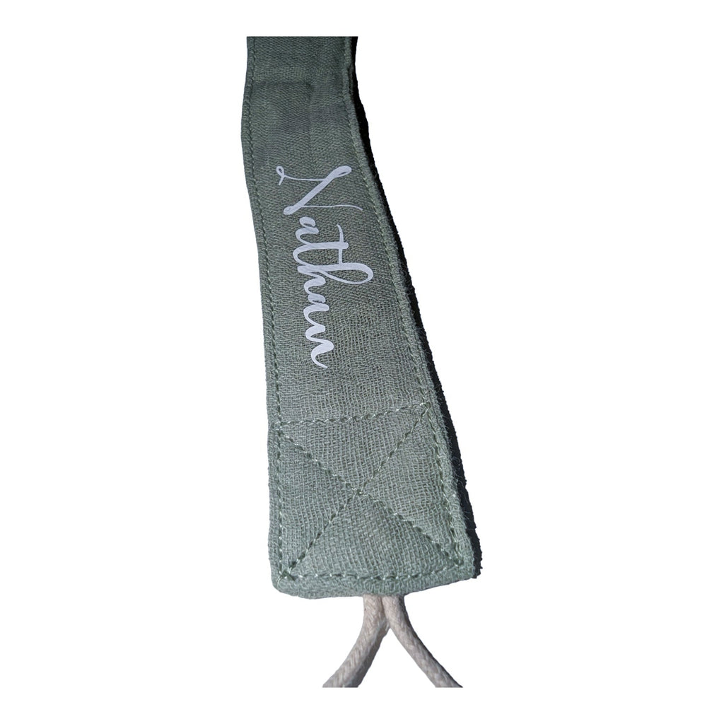 Attache-suce en tissu unie avec prenom Boutique Tartine