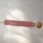 Attache-suce en tissu unie avec prenom Boutique Tartine