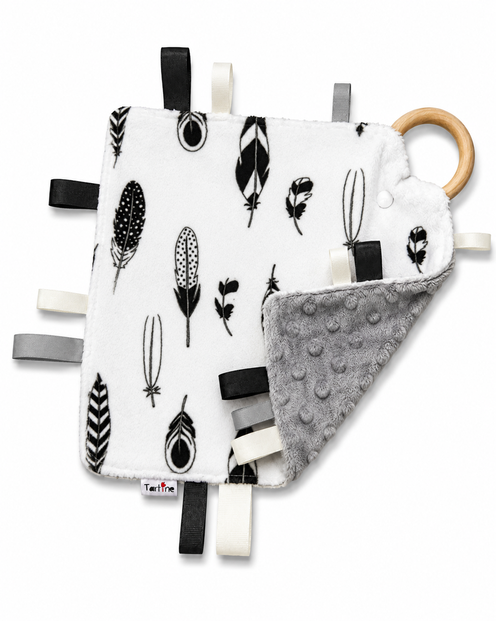 Doudou étiquettes Foret en minky Boutique Tartine