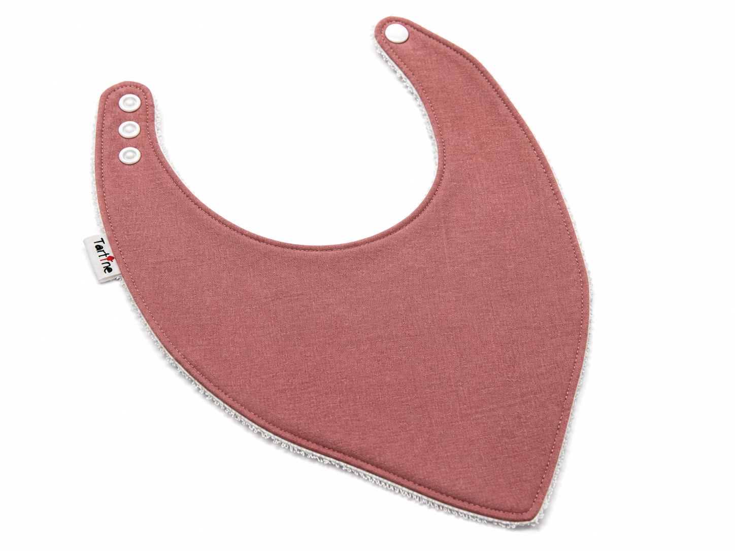 Bavoir Uni en coton et ratine de bambou Boutique Tartine Personnalisé / Rose Sorbet framboise