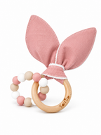 Jouet dentition - Oreille de lapin Uni Boutique Tartine Rose pale