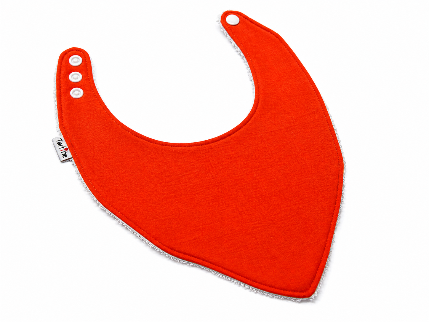 Bavoir Uni en coton et ratine de bambou Boutique Tartine Personnalisé / Rouge cinabre
