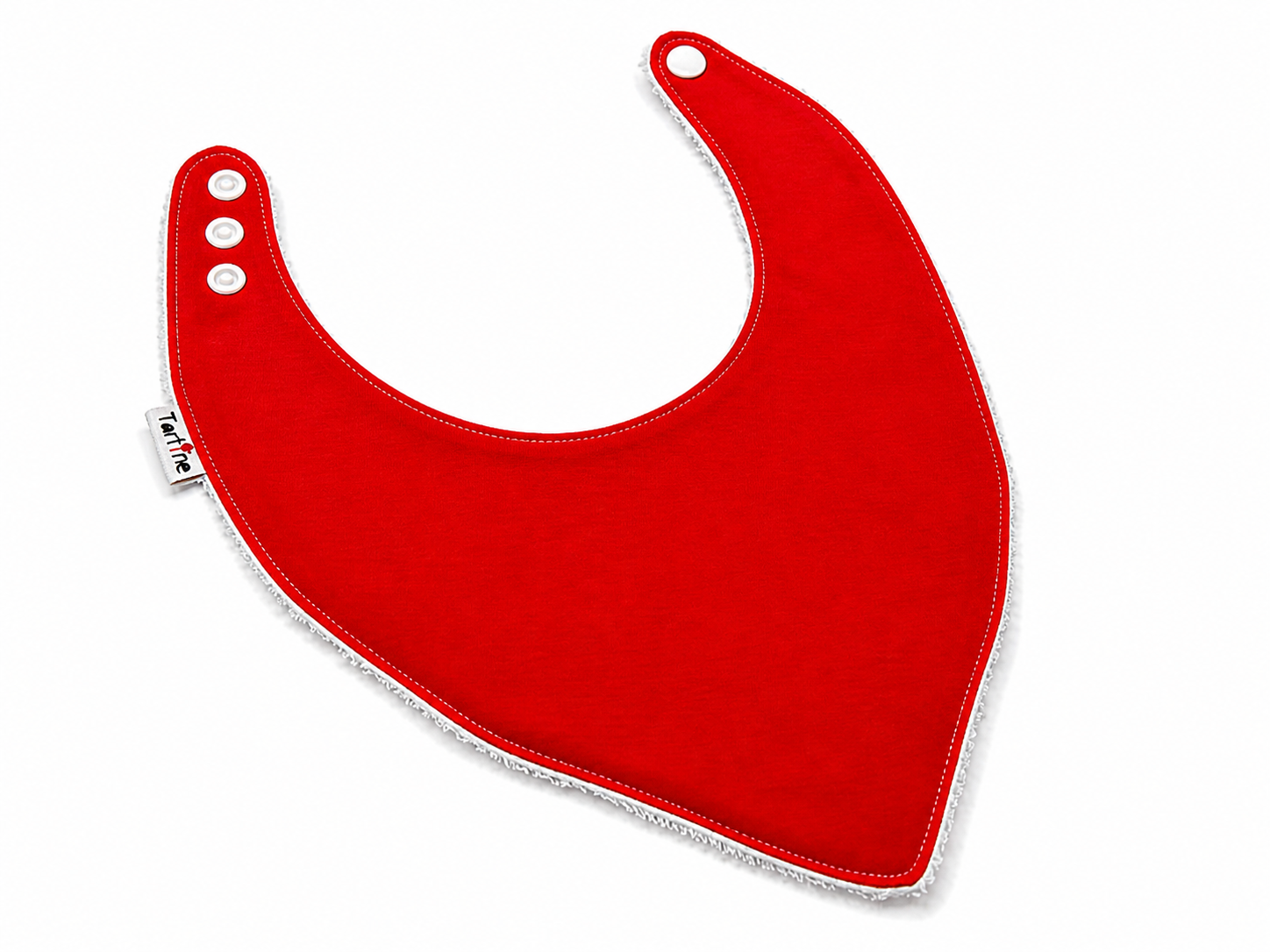 Bavoir Uni en coton et ratine de bambou Boutique Tartine Personnalisé / Rouge coquelicot