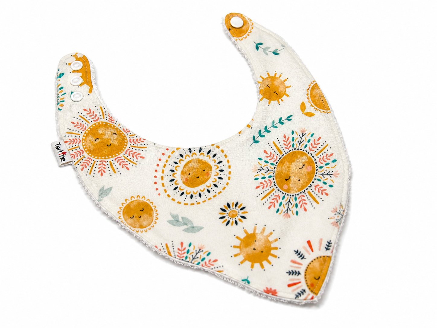 Bavoir Été en coton et ratine de bambou Boutique Tartine Personnalisé / Soleil