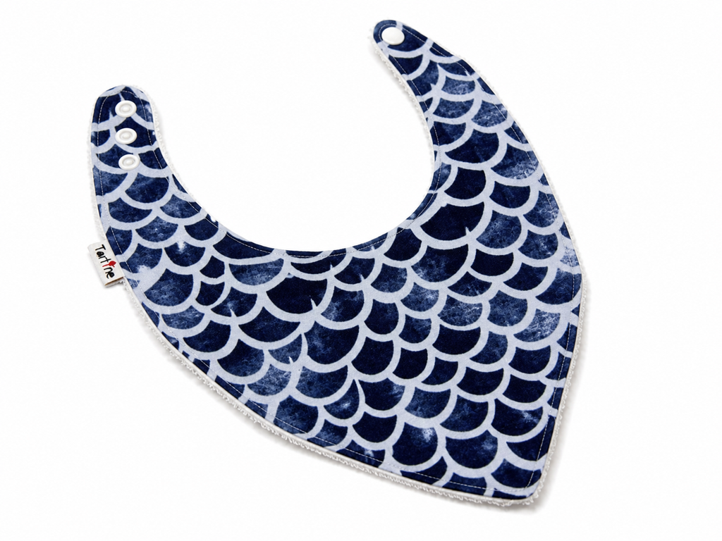 Bavoir Minimaliste en coton et ratine de bambou Boutique Tartine Personnalisé / Vagues douces
