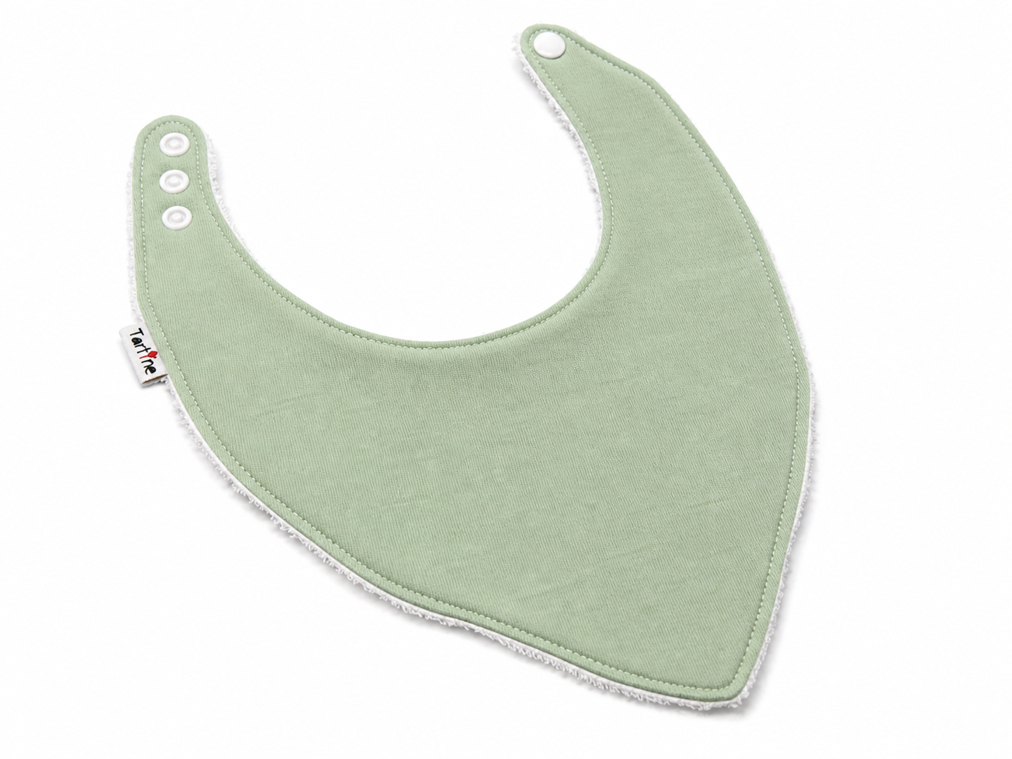 Bavoir Uni en coton et ratine de bambou Boutique Tartine Personnalisé / Vert tilleul argenté