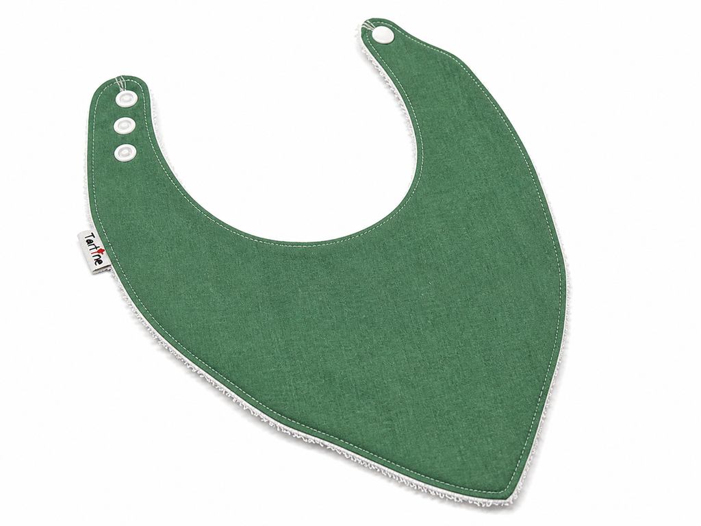 Bavoir Uni en coton et ratine de bambou Boutique Tartine Personnalisé / Vert viride