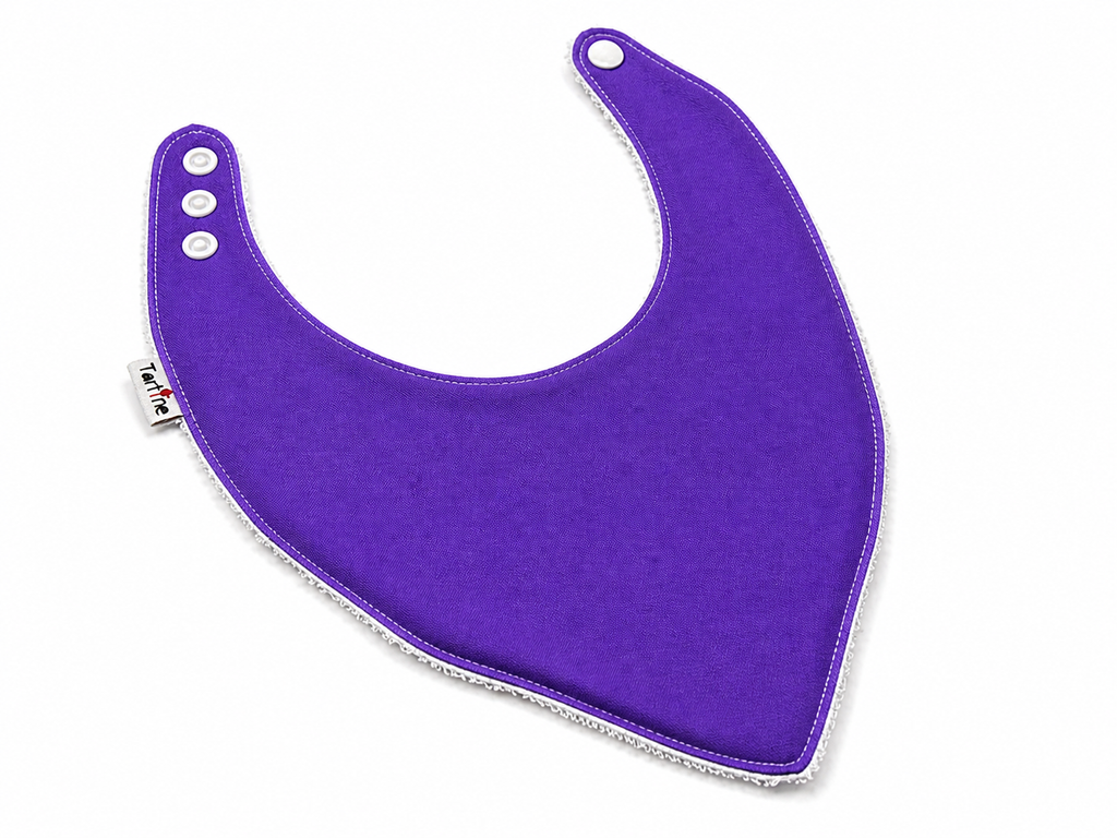 Bavoir Uni en coton et ratine de bambou Boutique Tartine Personnalisé / Violet