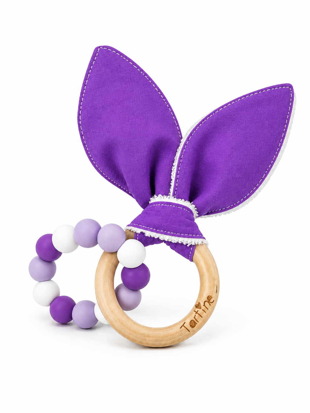 Jouet dentition - Oreille de lapin Uni Boutique Tartine Violet amethyste