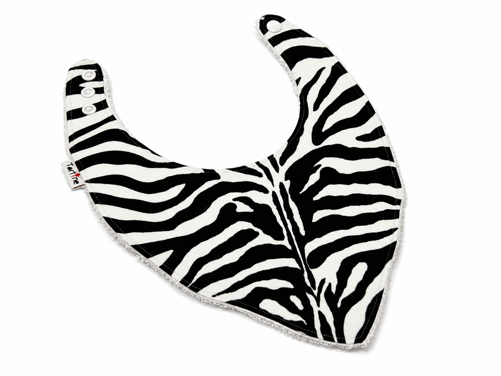 Bavoir animal en coton et ratine de bambou Boutique Tartine Personnalisé / Zebré