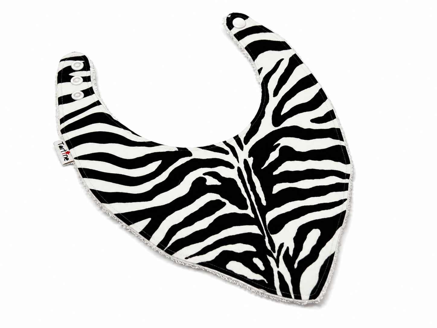 Bavoir animal en coton et ratine de bambou Boutique Tartine Personnalisé / Zebré