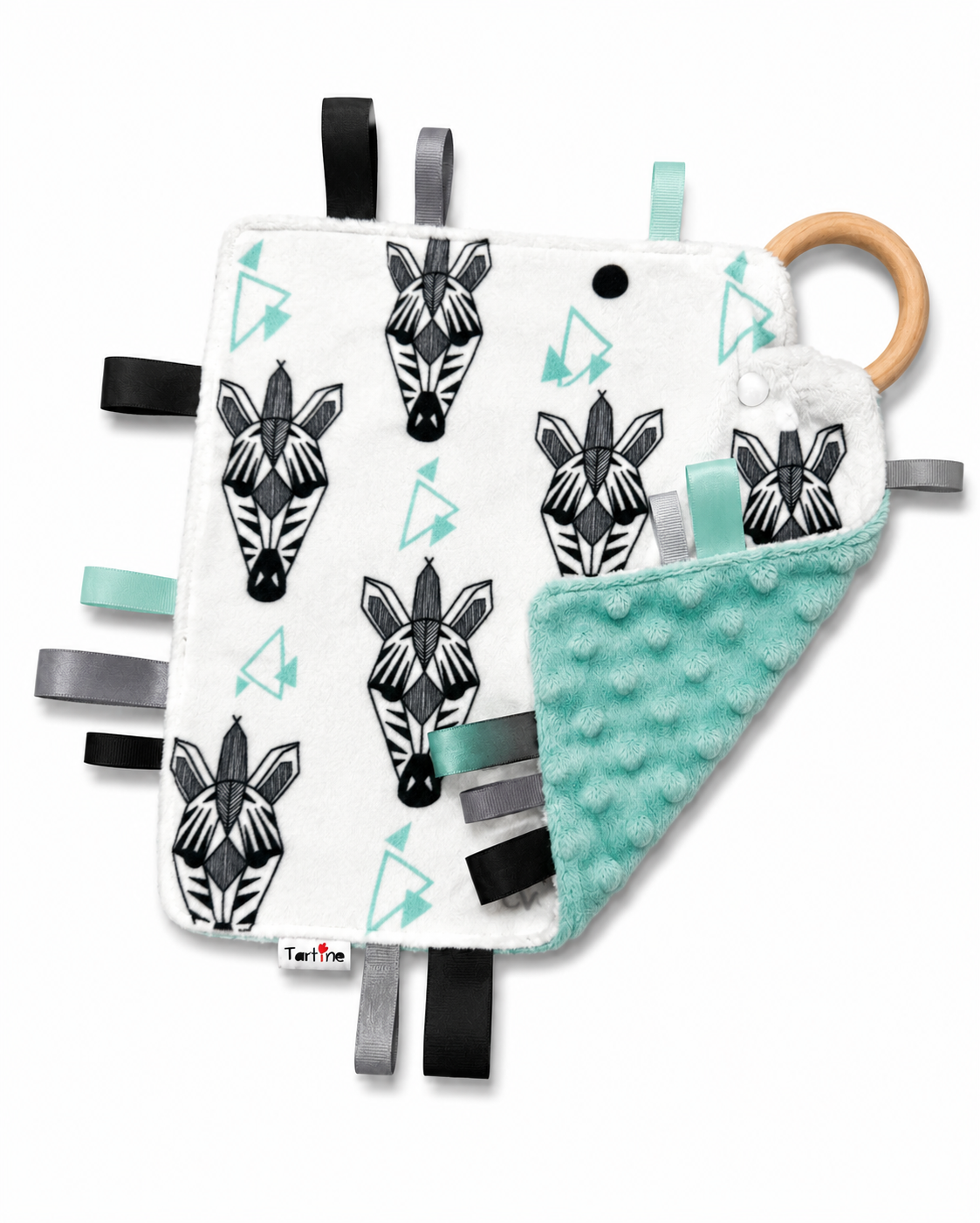 Doudou étiquettes animal en minky Boutique Tartine