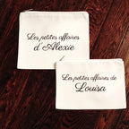Pochette / Trousse Personnalisée - " Les petites affaires de..." Boutique Tartine
