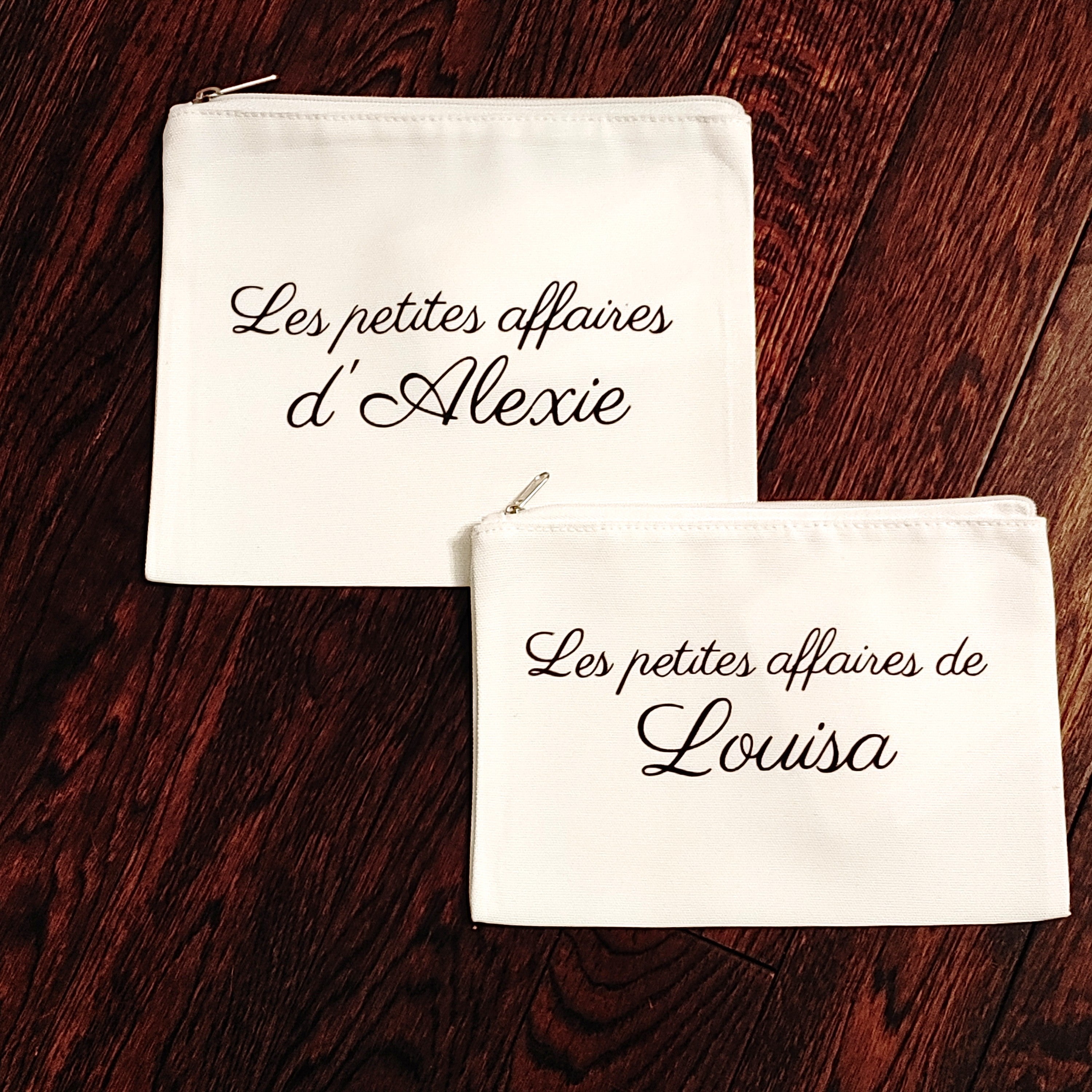 Pochette / Trousse Personnalisée - " Les petites affaires de..." Boutique Tartine