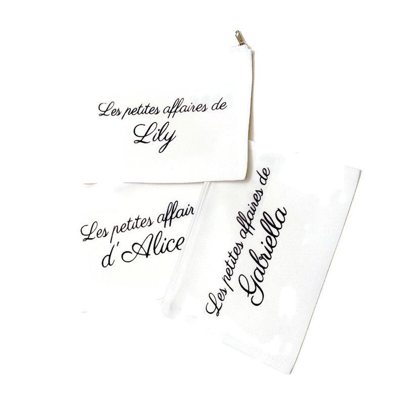 Pochette / Trousse Personnalisée - " Les petites affaires de..." Boutique Tartine