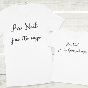 T-shirt Personnalisé Femme - Noel - Sage / Presque sage