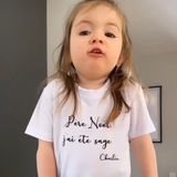 T-shirt Personnalisé enfant - Noel - Sage / Presque Sage