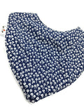Bavoir absorbant pour bébé - Liberty bleu marine - coton et ratine de bambou